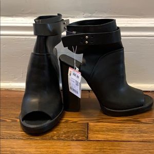 Zara Leather Bootie/Heels